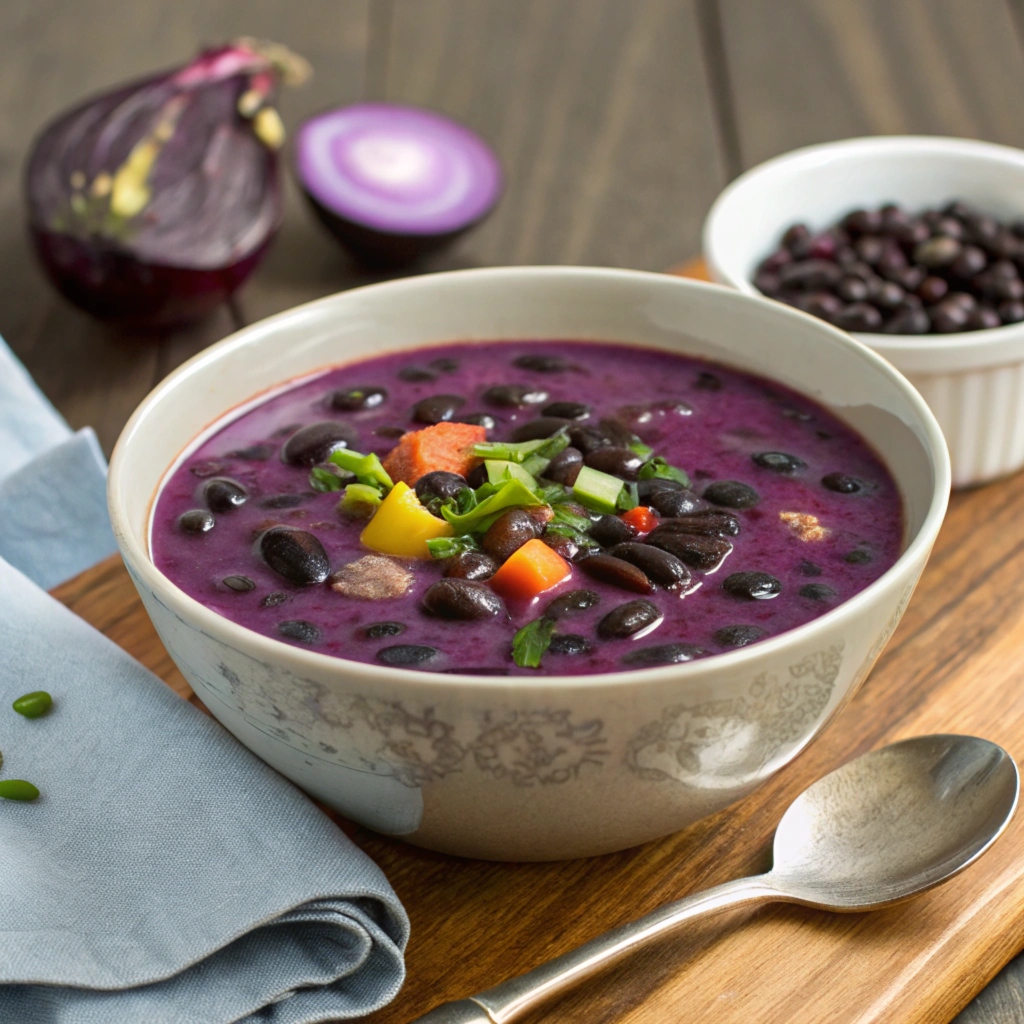 Easy Purple Black Bean Soup Recipe