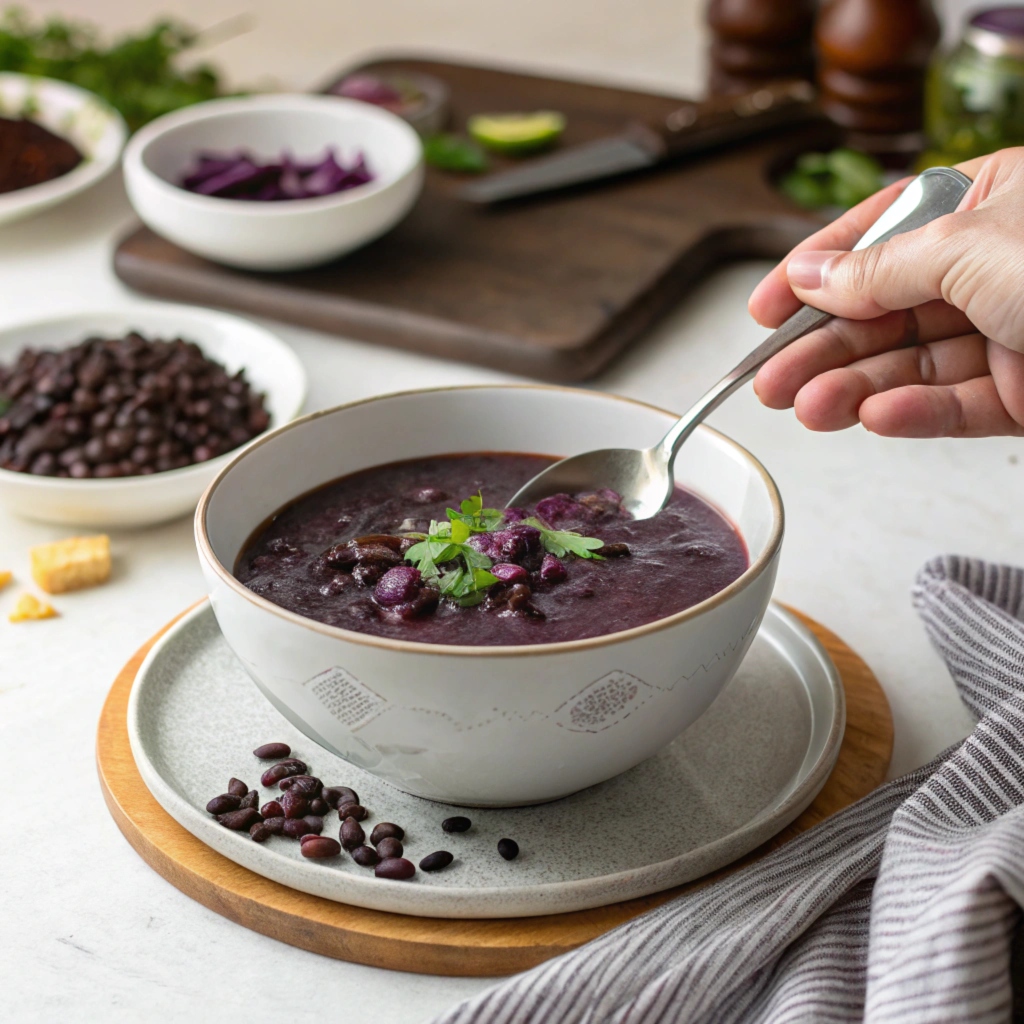 Easy Purple Black Bean Soup Recipe