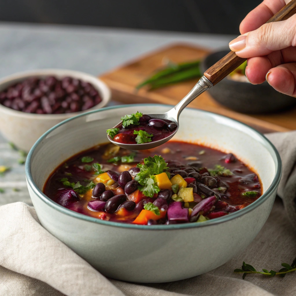 Simple Purple Black Bean Soup Recipe