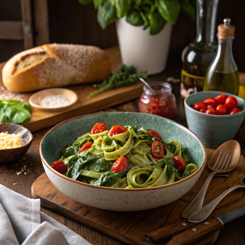 Quick Spinach Tomato Pasta Recipe